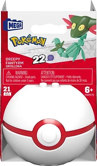 MEGA Pokémon Dreepy Building Toy Kit, Poseable Action Figure (21 Pieces) for Kids