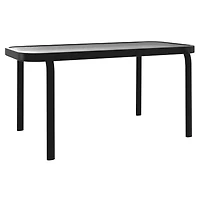 Mainstays Steel Outdoor Stacking Glass Table, Black