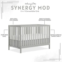 Dream On Me Synergy MOD Crib, Made with Sustainable New Zealand Pinewood, Convertible Crib