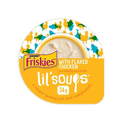 Friskies Lil' Soups Flaked Chicken, Cat Treats 34 g, 34 g
