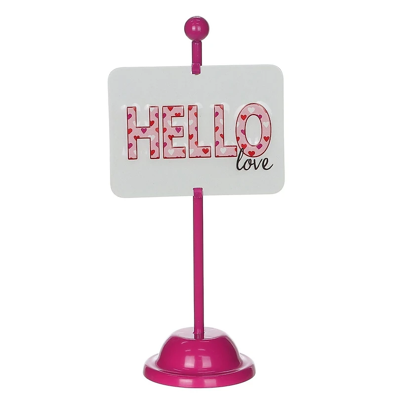 Décoration Hello en métal pour la Saint-Valentin.