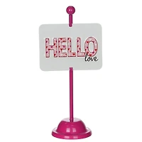 Décoration Hello en métal pour la Saint-Valentin.