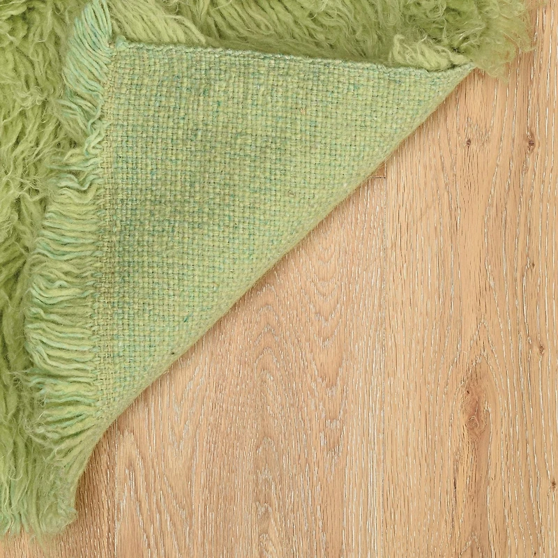 Tapis Nouveau Flokati 1400 gr de 5' x 8', Vert Citron