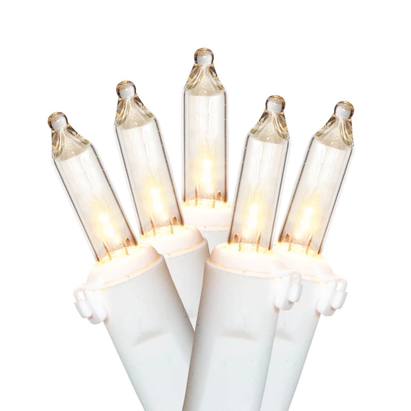Mini guirlandes de Noël lumineuses dotées de 100 ampoules à incandescence de 19,2 pieds, transparentes, avec fil blanc Holiday Time Espace entre les ampoules de 3,25 po (8,2 cm)