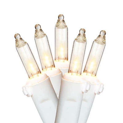 Mini guirlandes de Noël lumineuses dotées de 100 ampoules à incandescence de 19,2 pieds, transparentes, avec fil blanc Holiday Time