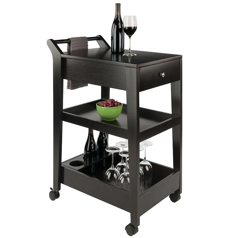 Jeston Entertainment Cart in Espresso Finish