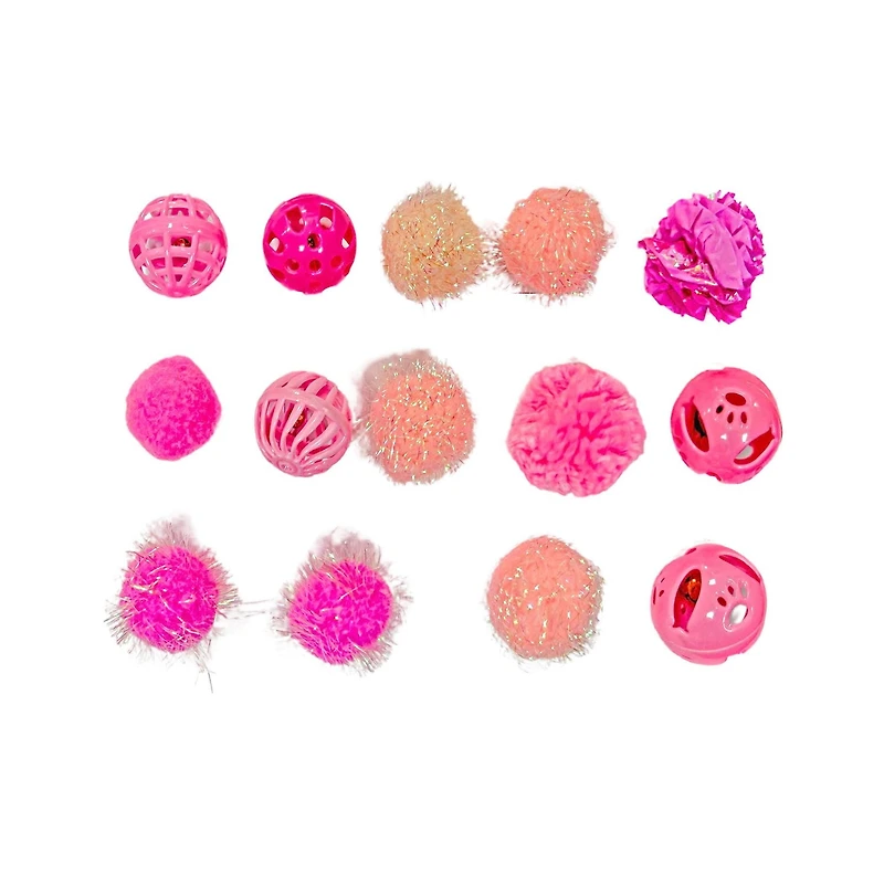Vibrant Life Ensemble Cadeau de Bas de Noël de Jouets pour Chat de 18 Pcs, Rose