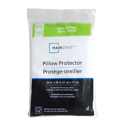 Protège-oreiller Mainstays en coton 20 x 28 po, standard/Pour grand lit à deux places