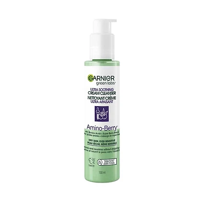 Garnier Green Labs Amino-Berry  Crème nettoyante douce pour le visage hydrate et apaise la peau, 150 mL