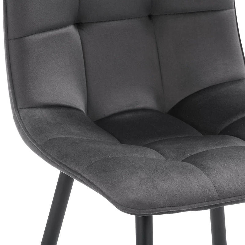 CorLiving Nash Set of 2 Velvet Upholstered Indoor Side Chairs with Black Flared Metal Legs