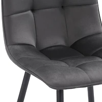 CorLiving Nash Set of 2 Velvet Upholstered Indoor Side Chairs with Black Flared Metal Legs