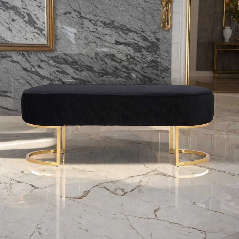 BANC ORCHIDÉE de couleur noire