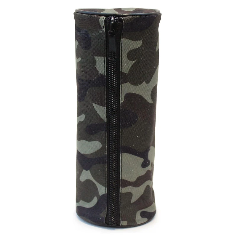 Pen+Gear Khaki Green Camo Barrel Pencil Pouch in Durable Polyester