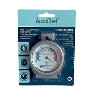 AccuChef freezer/refrigerator thermometer, Stainless Steel, hangs or stands alone, Model 2225