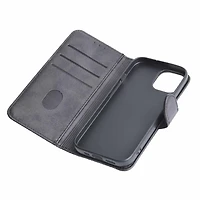 Blu Element Faux Leather Folio Case w/TPU Gelskin for iPhone 16, Black, Folio Case for iPhone 16