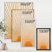 Designart Imprimé soleil orange III ART MURAL À CADRE FLOTTÉ