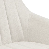 Chaise de salle à manger avec accoudoirs en tissu crème et pattes en métal Bouclair