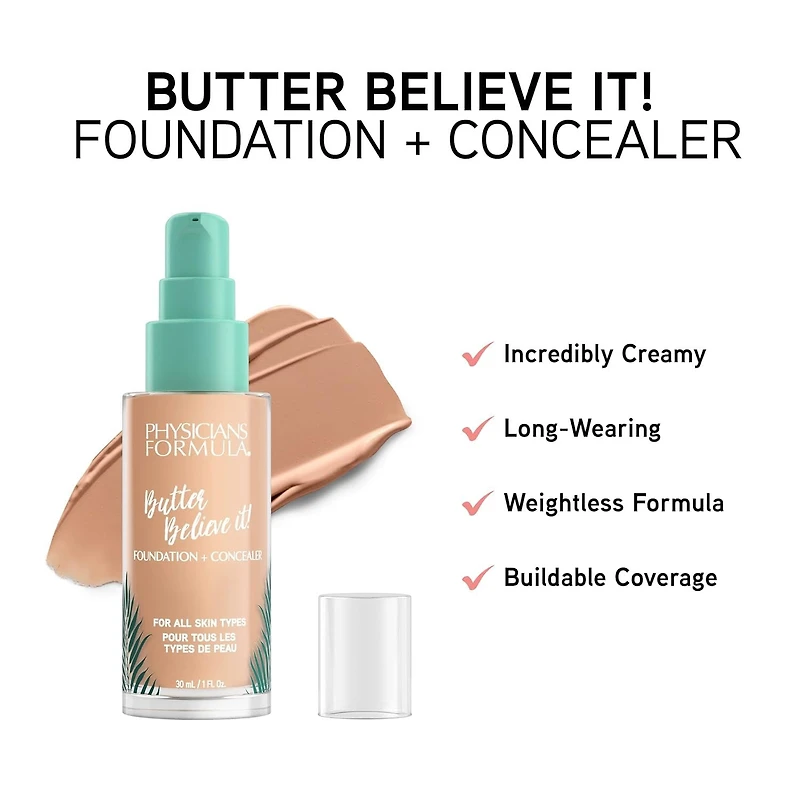 MURUMURU BUTTER FOUNDATION + CONCEALER - MEDIUM, foundation and concealer in one