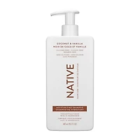 Shampooing hydratant Native Noix de coco et vanille, sans sulfate, sans parabènes 487 ml
