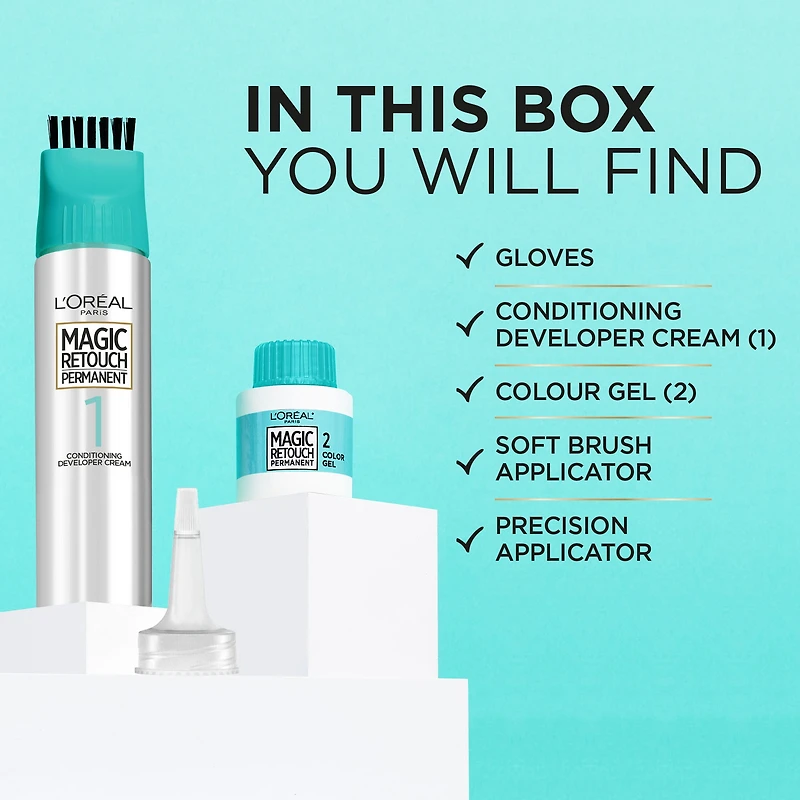 L'Oréal Paris Magic Root Permanent Hair Dye, Permanent Root Touch Up, 100% Grey Coverage, 1un