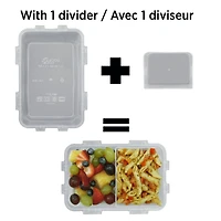 Starfrit LocknLock boîte Bento - Diviseur amovible - 1L / 34oz - Hermétique et étanche – Couvercle verrouillable sur 4 côtés Emboîtable et empilable