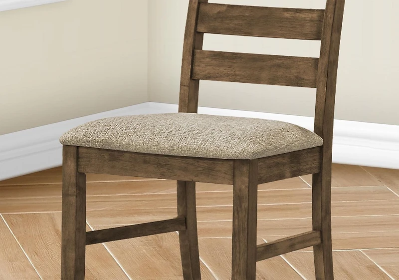 Monarch Specialties Chaise De Salle À Manger, Hauteur De 38", Salle À Manger, Cuisine, Ensemble De 2, Coté, Rembourré, Blanc Antique, Aspect Linge Beige, Transitionnel