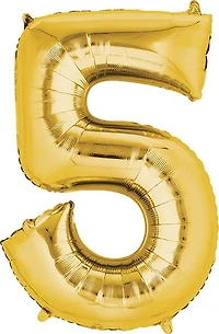 LRG SHP 5 GOLD - FRENCH ANAGRAM INT NUMÉRO D'OR 5 34"