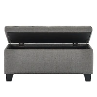 Fabric Storage Ottoman - Grey