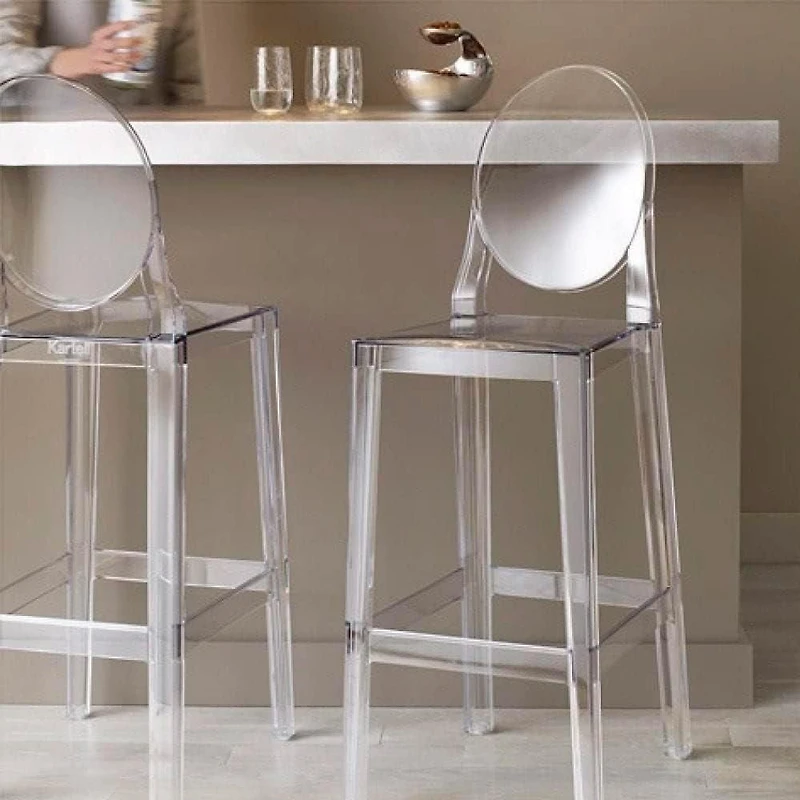 Heavenly Collection Clear Plastic Counter Stool For Dining Areas