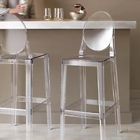 Heavenly Collection Clear Plastic Counter Stool For Dining Areas