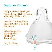 Biberons à ouverture standard Balance + Evenflo Feeding, sans BPA