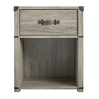 Little Seeds Nova 1 Drawer Storage Nightstand – Grey Oak