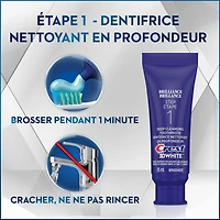 Crest 3D White Brilliance + Whitening Two-step Toothpaste, 1 Daily Cleansing Toothpaste, 85 mL and 1 Whitening Gel System, 63 mL