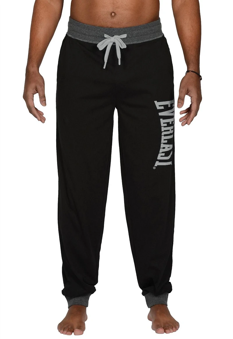 Everlast Pantalon de pyjama en jersey Pantalon pour homme avec revers