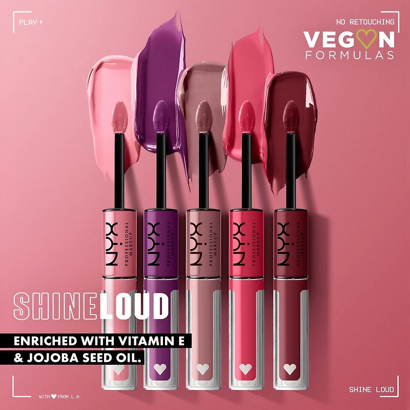 NYX PROFESSIONAL MAKEUP, Shine loud, Couleur pour lèvres haute brillance, longue tenue, Formule vegan - BORN TO HUSTLE (Rose) Couleur haute brillance
