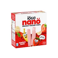IÖGO Nano Pops au yog. glacé, Fraise et banane, vrais fruits, 45 cal. 8 x 50 ml