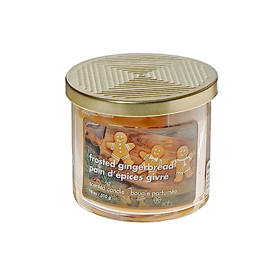 14 Oz 3 Wick Jar Candle With Metal Lid (Frosted Gingerbread) - Set of 2