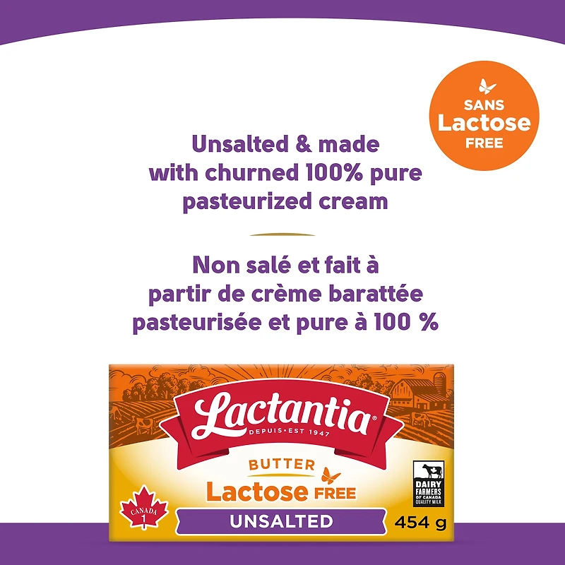 Lactantia Lactose Free Unsalted Butter, 454g