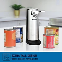 Kenmore 3-In-1 Electric Can Opener, Knife Sharpener & Bottle Opener, One Touch with auto shut-off Hands Free.