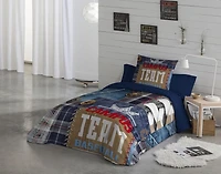 Gouchee Home Team Twin Duvet Cover Set – 2-Piece Kids & Teens Bedding Set with Denim Print, Reversible Navy Cotton, Soft Oeko-Tex Certified Percale