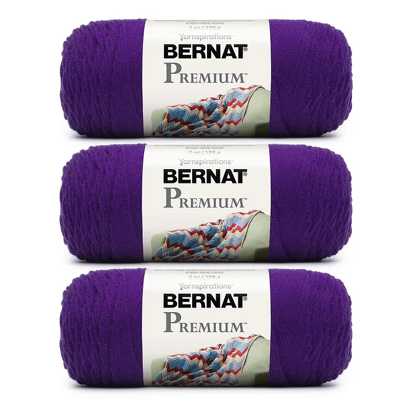 Bernat® Premium™ Yarn (3 Pack), Acrylic #4 Medium, 7oz/198g, 360 Yards