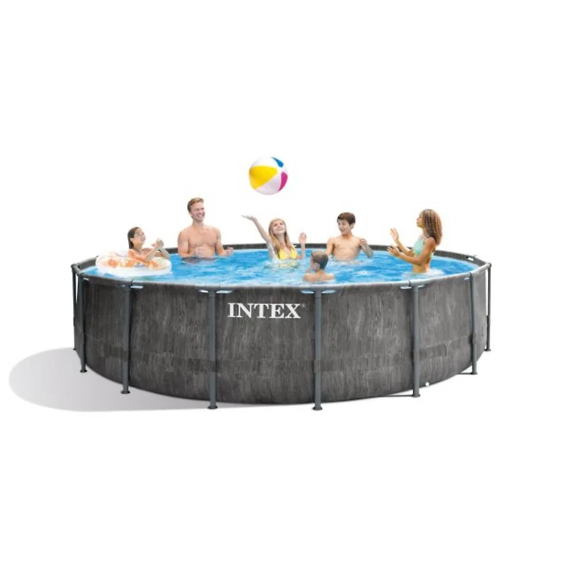 Intex 15Ft X 48In Greywood Prism Frame Premium Pool Set, Age: 6+
