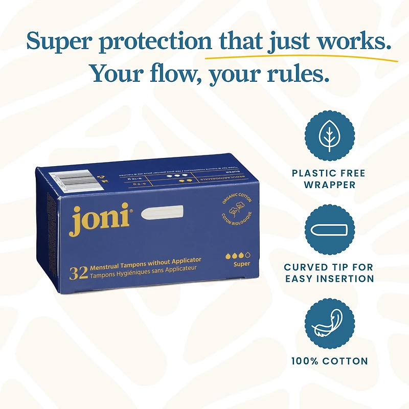 joni Organic Cotton Super Tampons, 32ct
