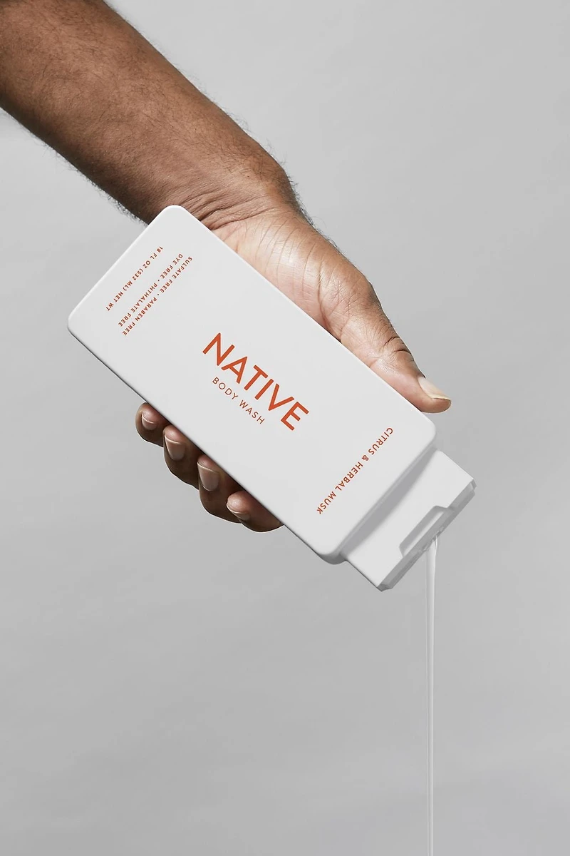 Native – Nettoyant pour le corps Agrumes et musc botanique sans sulfate, sans parabènes 532 ML