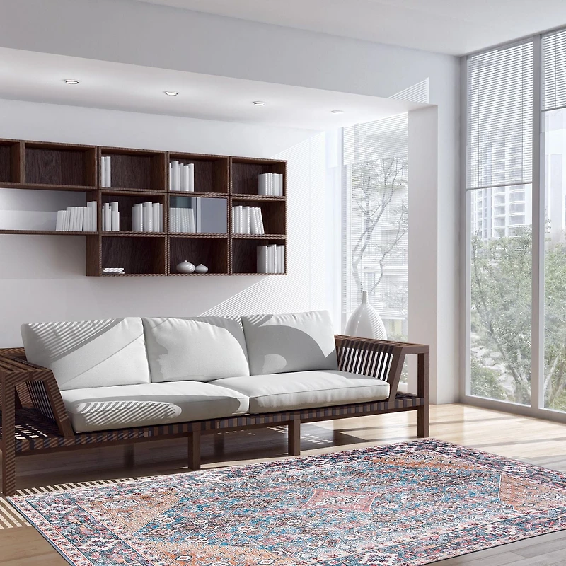 ECARPET Oriental Indoor Area Rug Flatweave Carpet for Living Room, Bedroom, Eco Friendly, Machine Washable, Senneh Collection