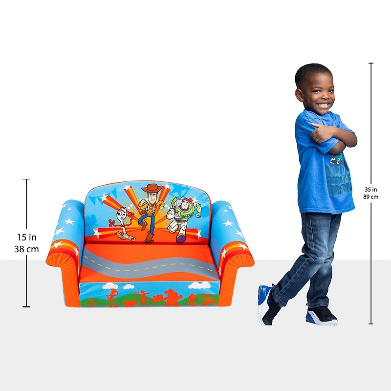 Marshmallow Furniture, Children's 2-in-1 Flip Open Foam Sofa, Sesame Street’s Elmo, by Spin Master