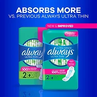 Serviettes féminines Always Ultra minces, extra longues, degré d’absorption super, avec ailes, pour femmes, taille3, non parfumées, 52serviettes 52CT