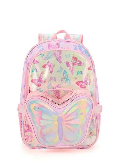 BUTTERFLY BACKPACK AND SHAPED LUNCHBOX SET, Multi-Piece Backpack Set