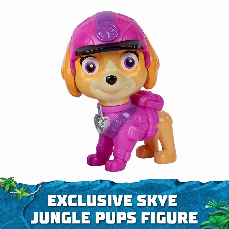 PAW Patrol Jungle Pups, Skye's Falcon Vehicle, Avion à réaction avec figurine à collectionner, jouets pour les garçons et les filles à partir de 3 ans