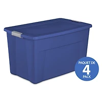 Sterilite Boîte Snap 132L, Bleu- 4PK